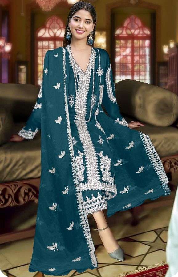 Motifz D -344 Georgette with embroidery Salwar Kameez Wholesale catalog