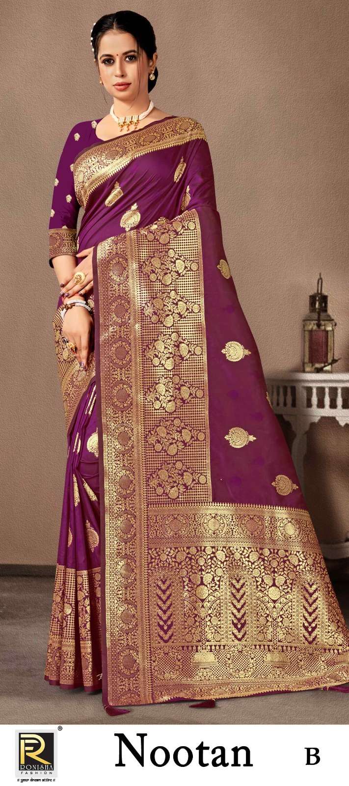 NOOTAN  BY RONISHA SAREE FABRICS BANARASI SILK FANCY DESIGNER SUPER HIT COLLECTION 