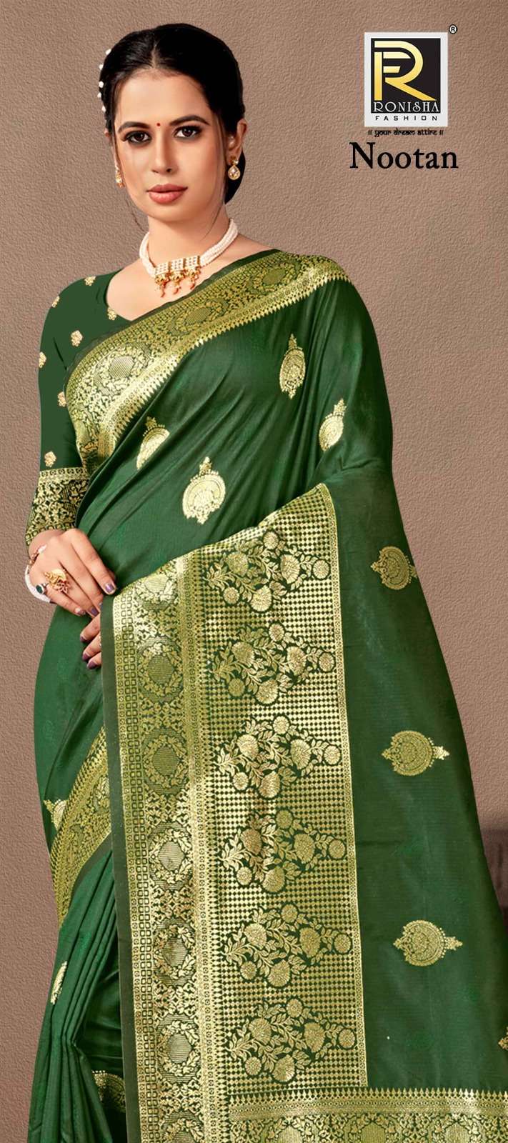 NOOTAN  BY RONISHA SAREE FABRICS BANARASI SILK FANCY DESIGNER SUPER HIT COLLECTION 