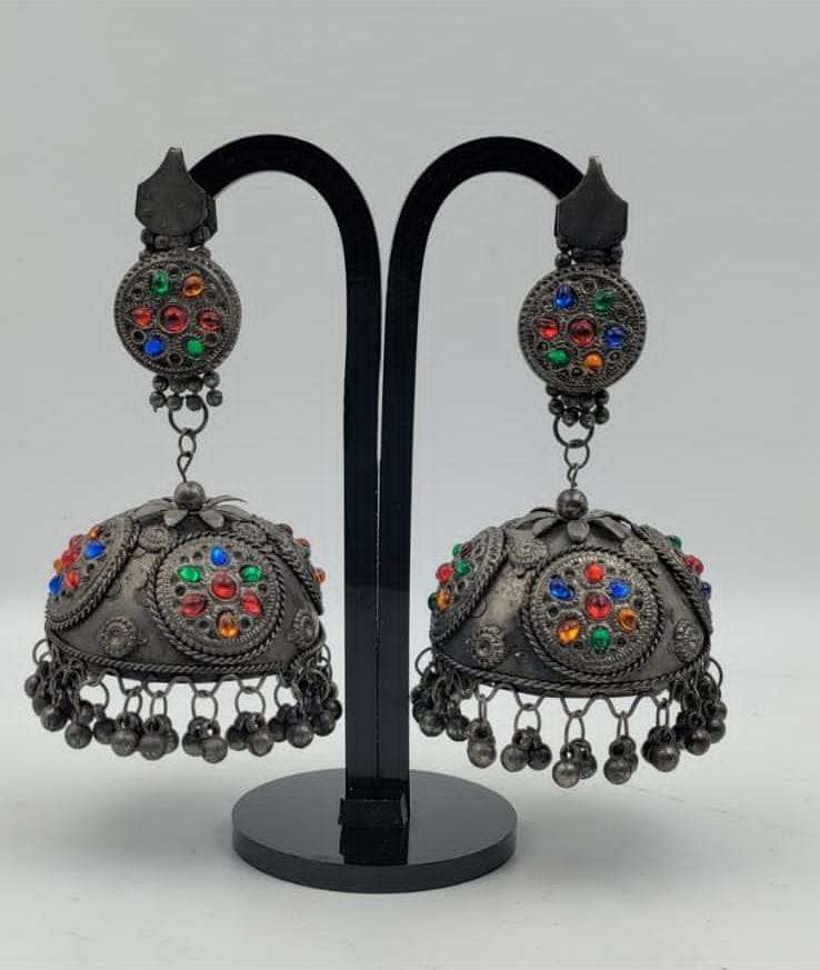 Oxidised afghani style jhumkha Imitation Jewellery Wholesale catalog