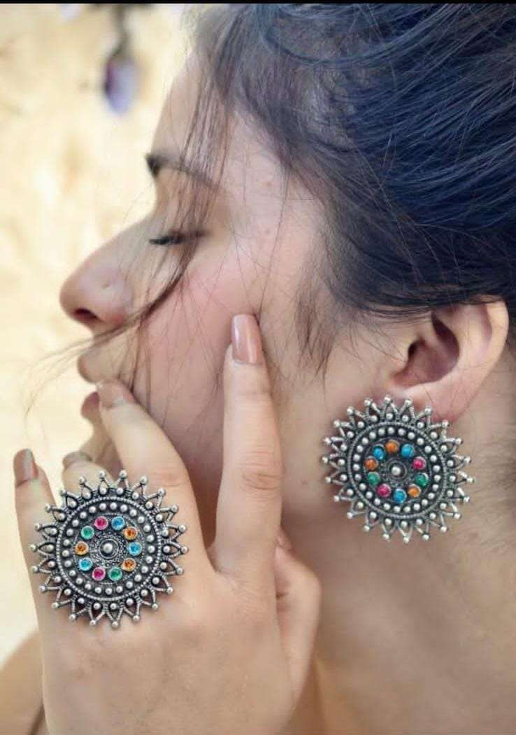 Oxidised afghani style jhumkha Imitation Jewellery Wholesale catalog