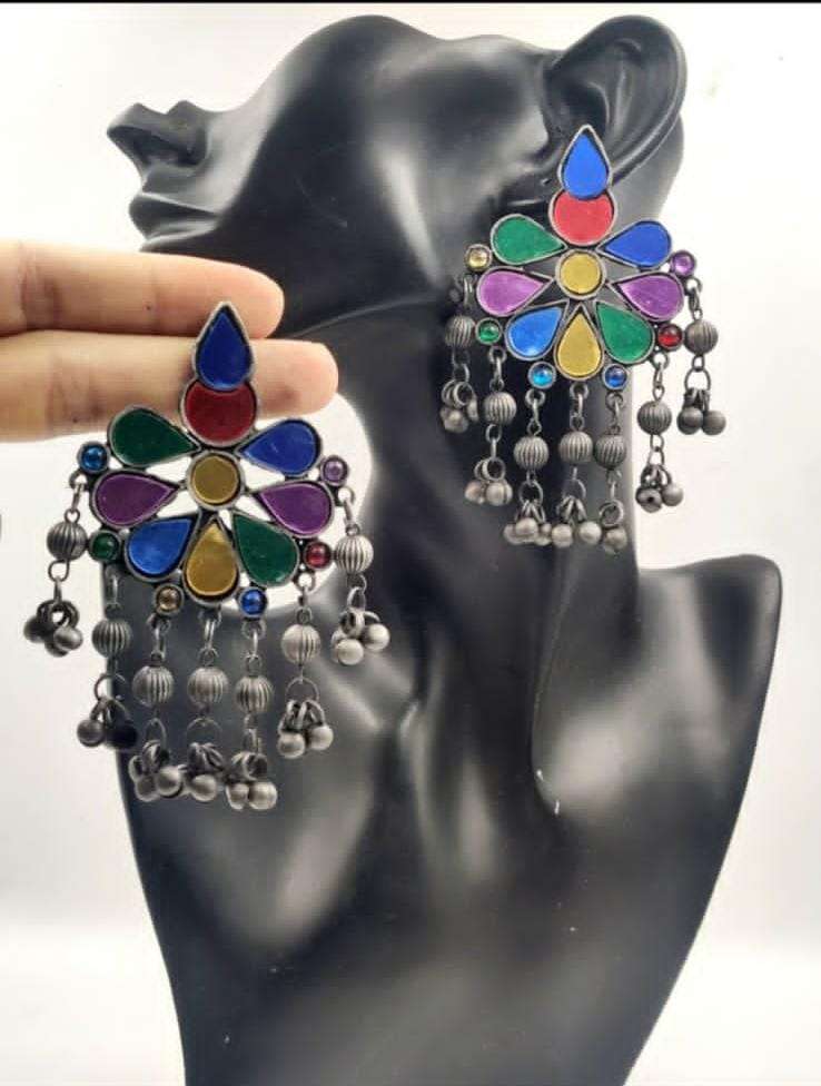 Oxidised afghani style jhumkha Imitation Jewellery Wholesale catalog