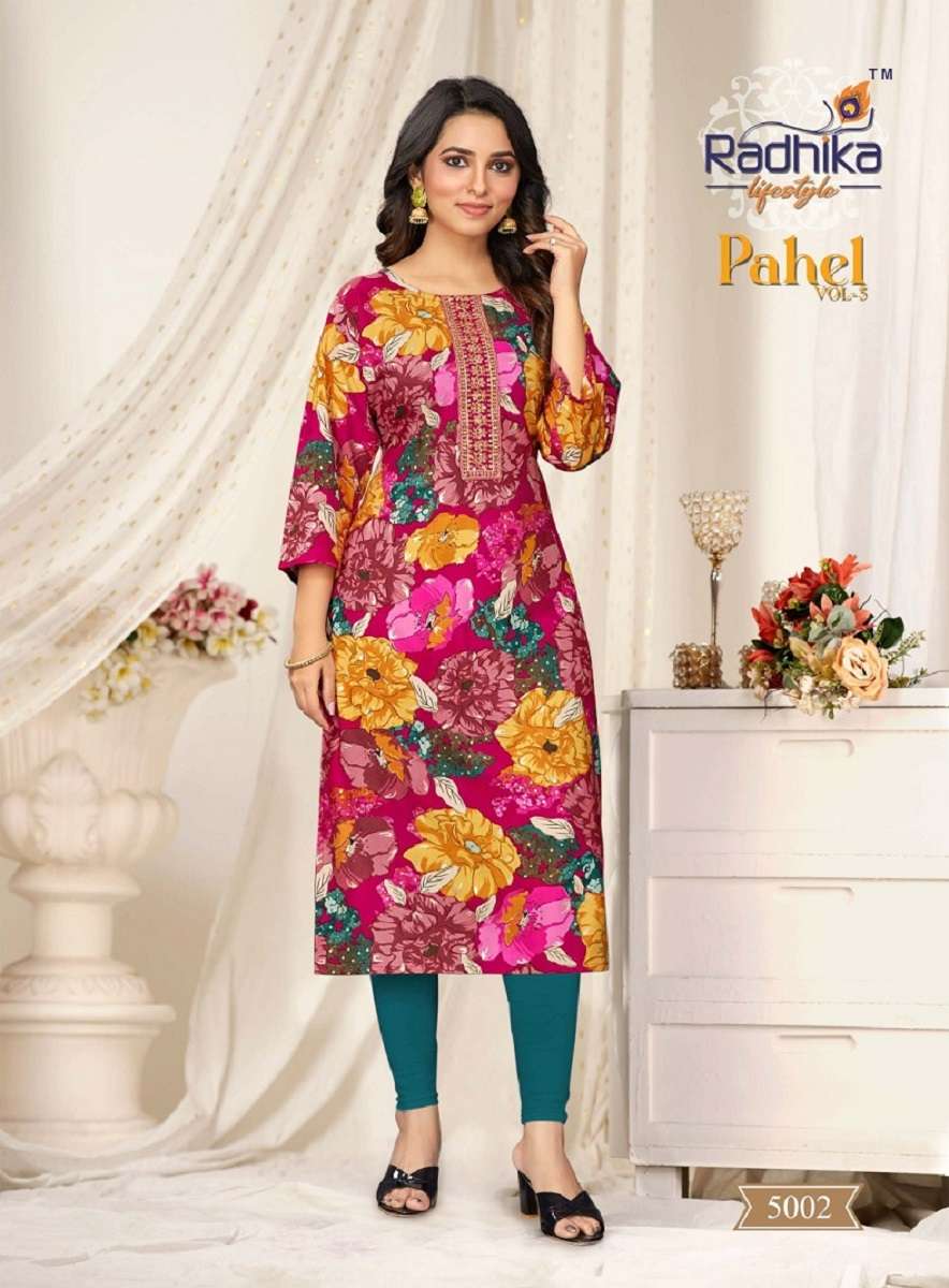 Radhika Lifestyle Pahel Vol-5 – Straight Kurtis - Wholesale Catalog
