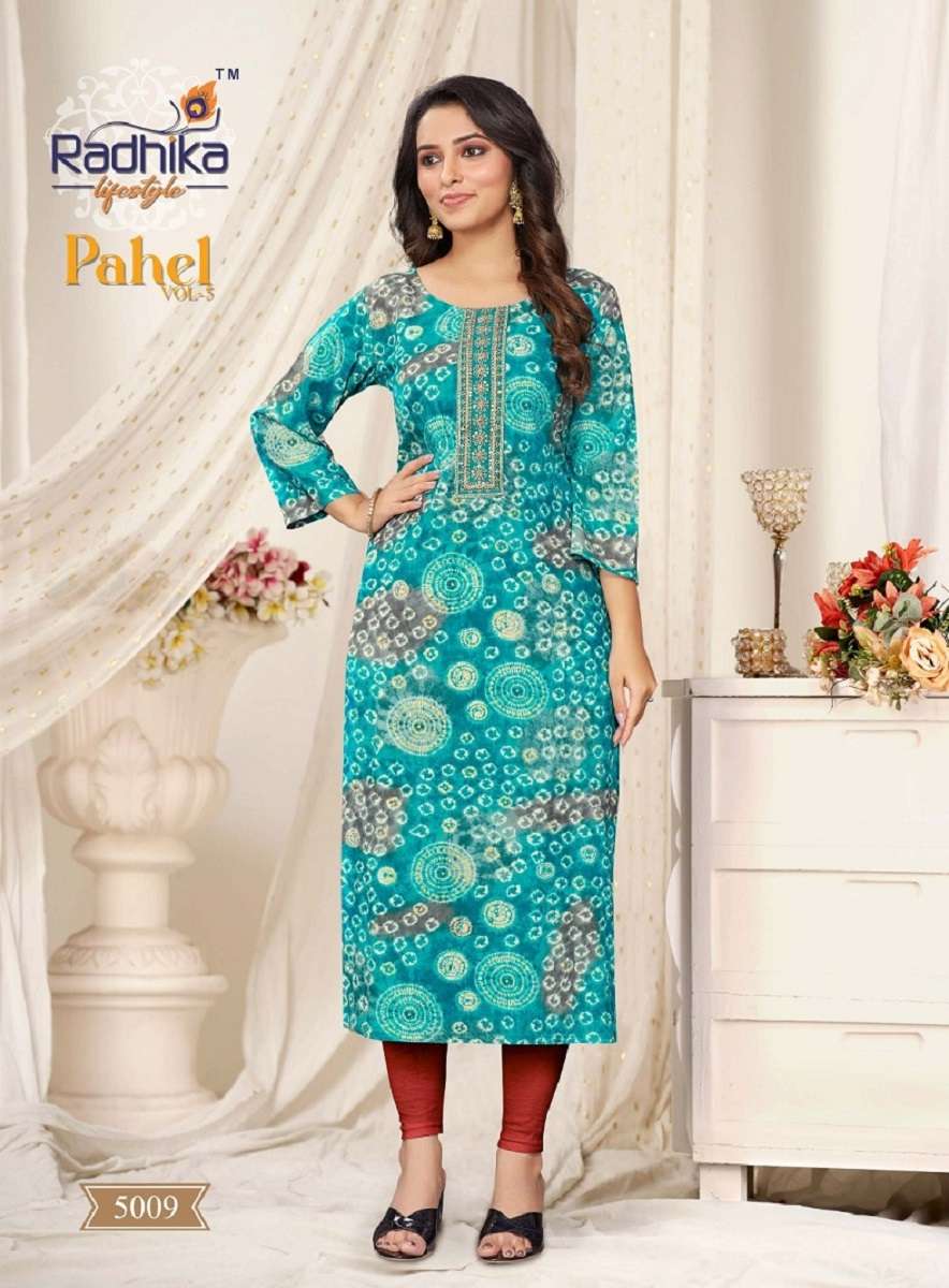 Radhika Lifestyle Pahel Vol-5 – Straight Kurtis - Wholesale Catalog