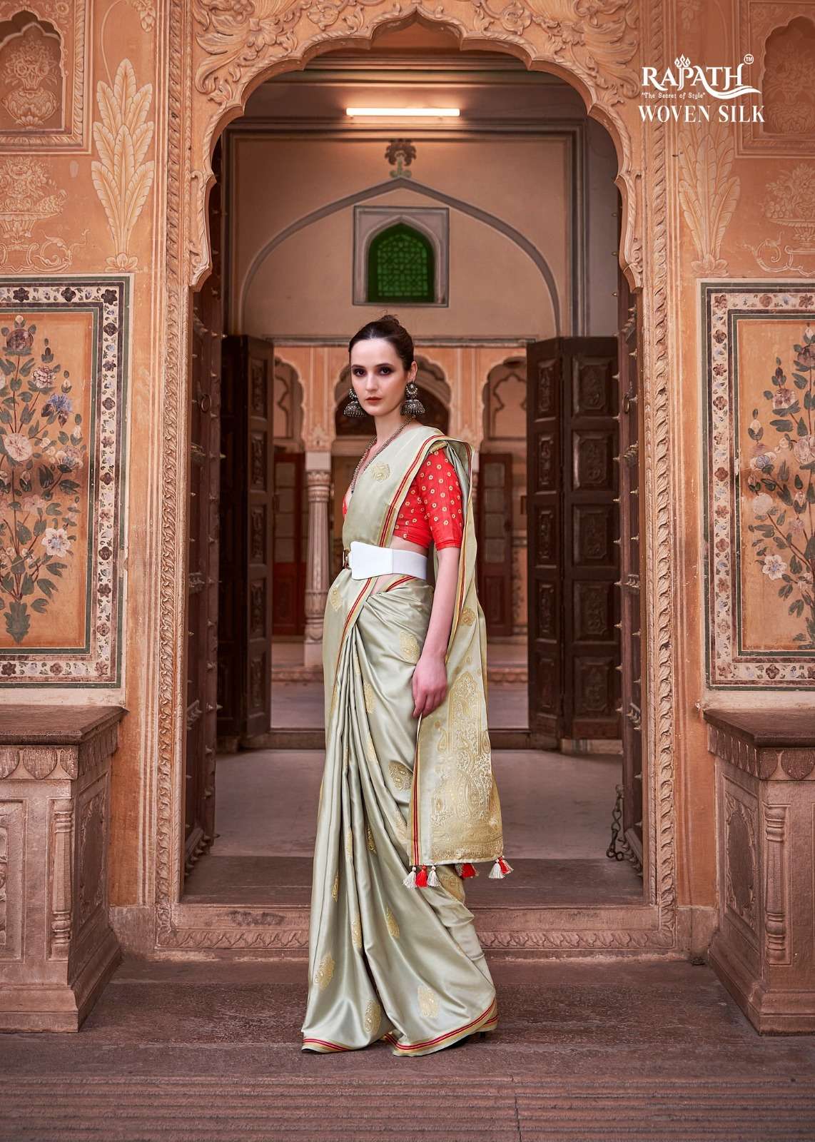 Rajpath Neha Silk Sattin Weaving Saree Collection Wholesale catalog
