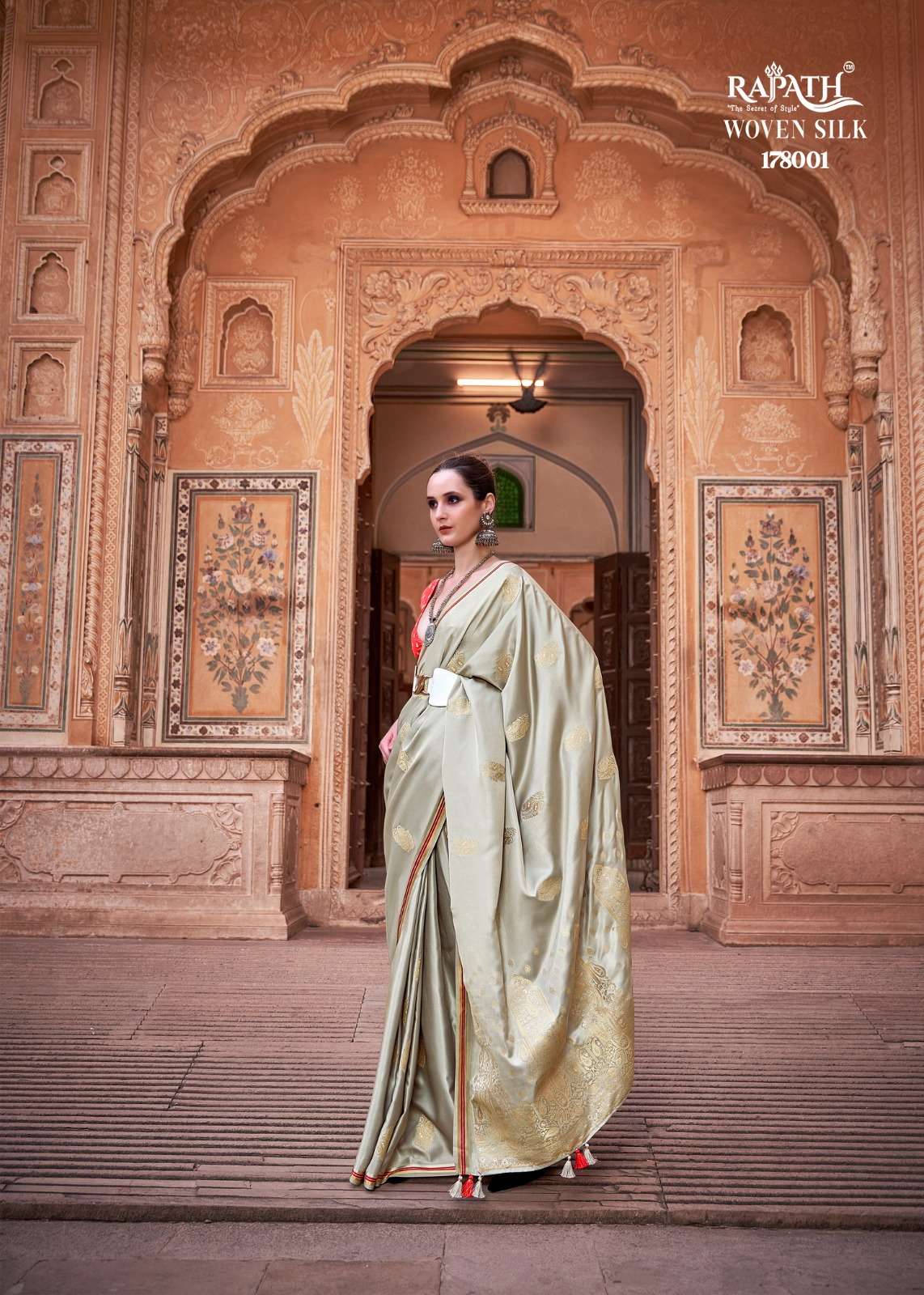 Rajpath Neha Silk Sattin Weaving Saree Collection Wholesale catalog