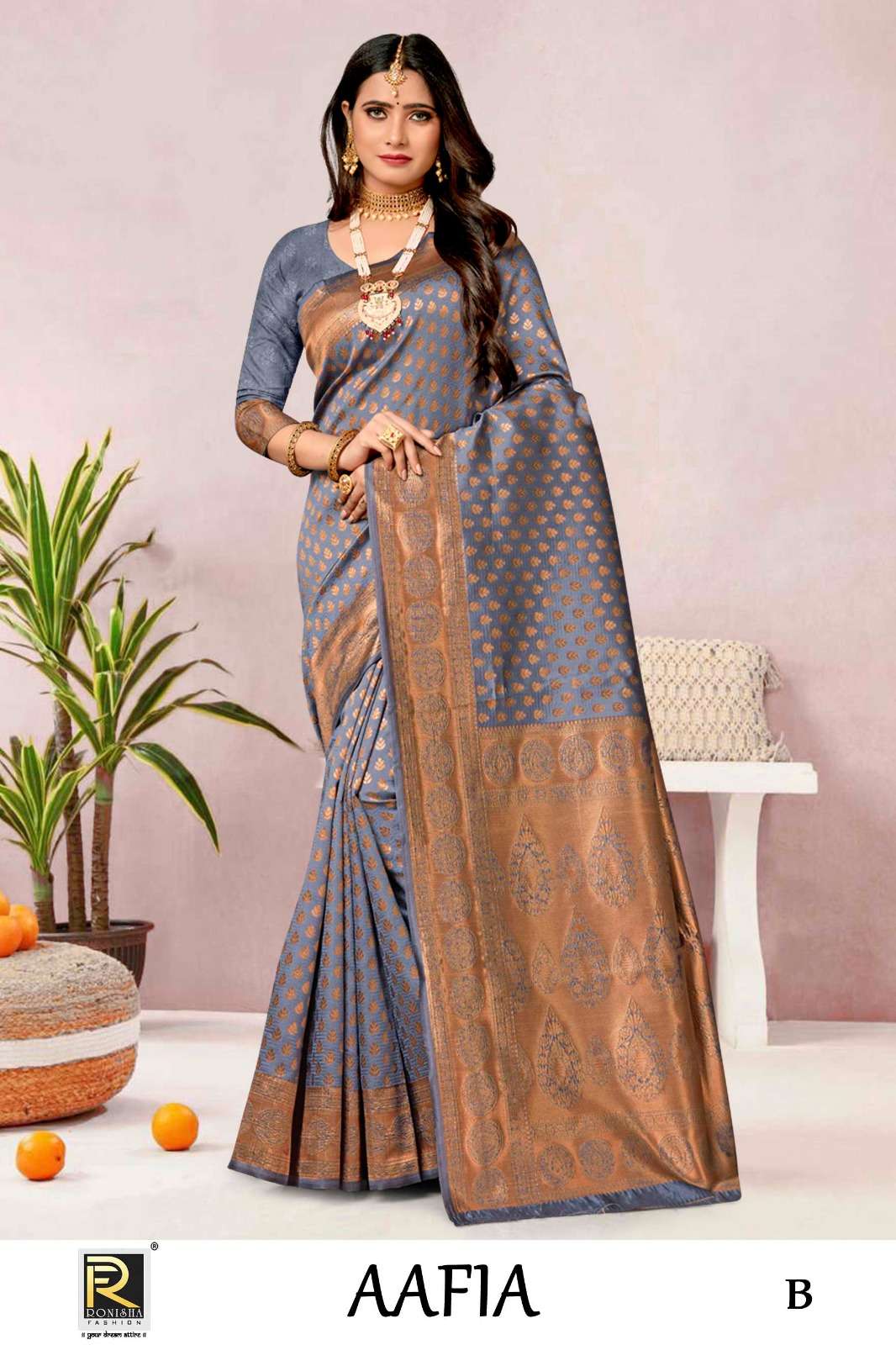 Ronisha Aafia Designer banarasi Silk Saree Collection Wholesale catalog