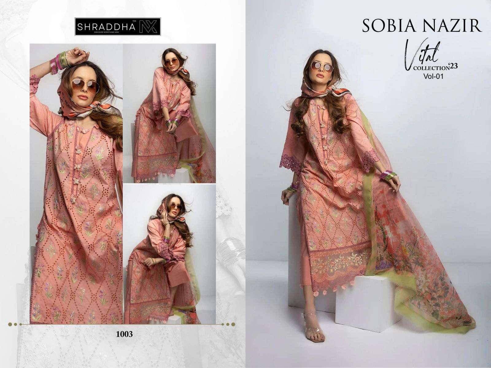 SHARADDHA NX Sobia nazir vithal vol -01 cotton Salwar Kameez Wholesale catalog