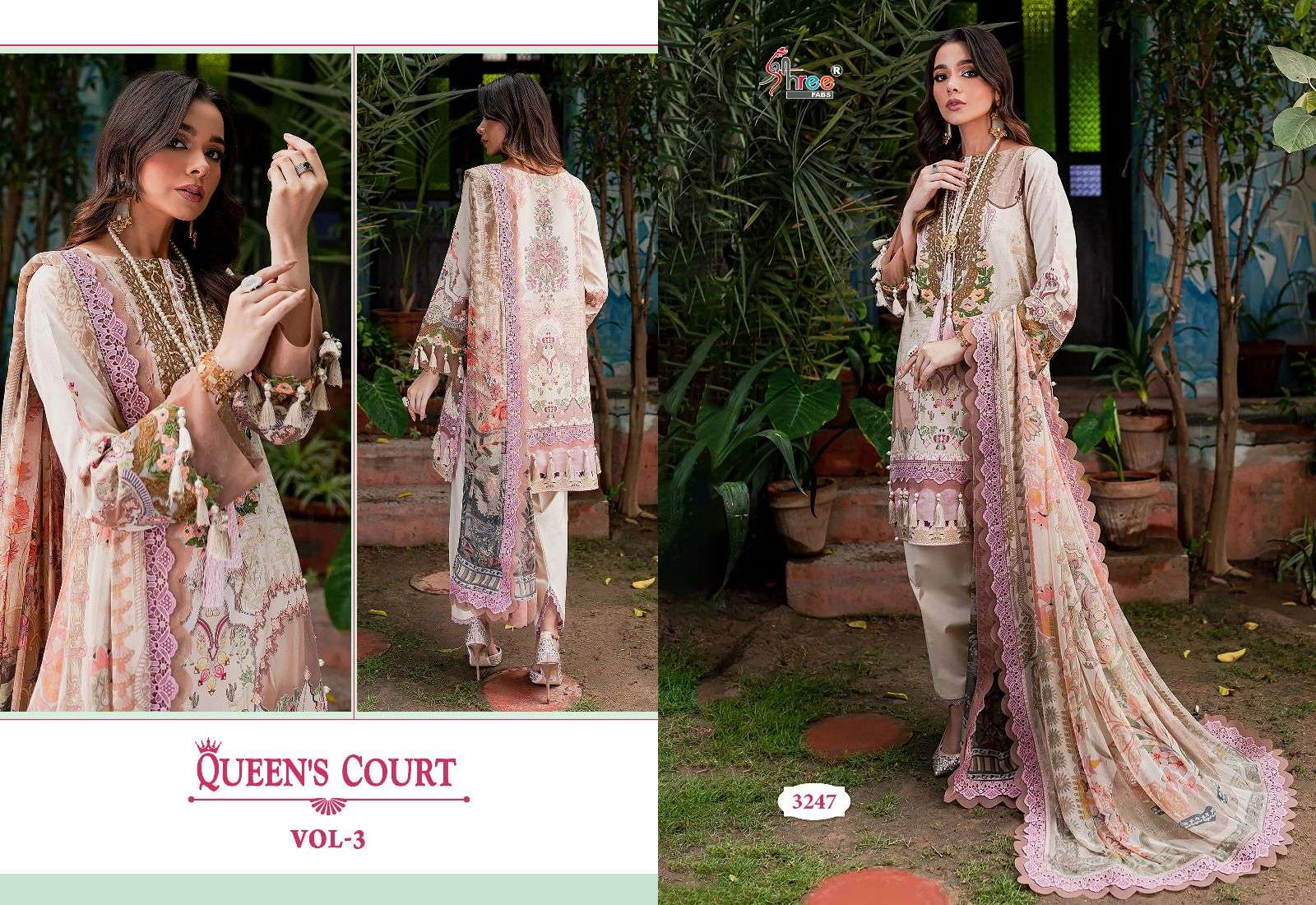 Shree Queens Court Vol 3 Cotton Dupatta Pakistani Salwar Suits Wholesale catalog