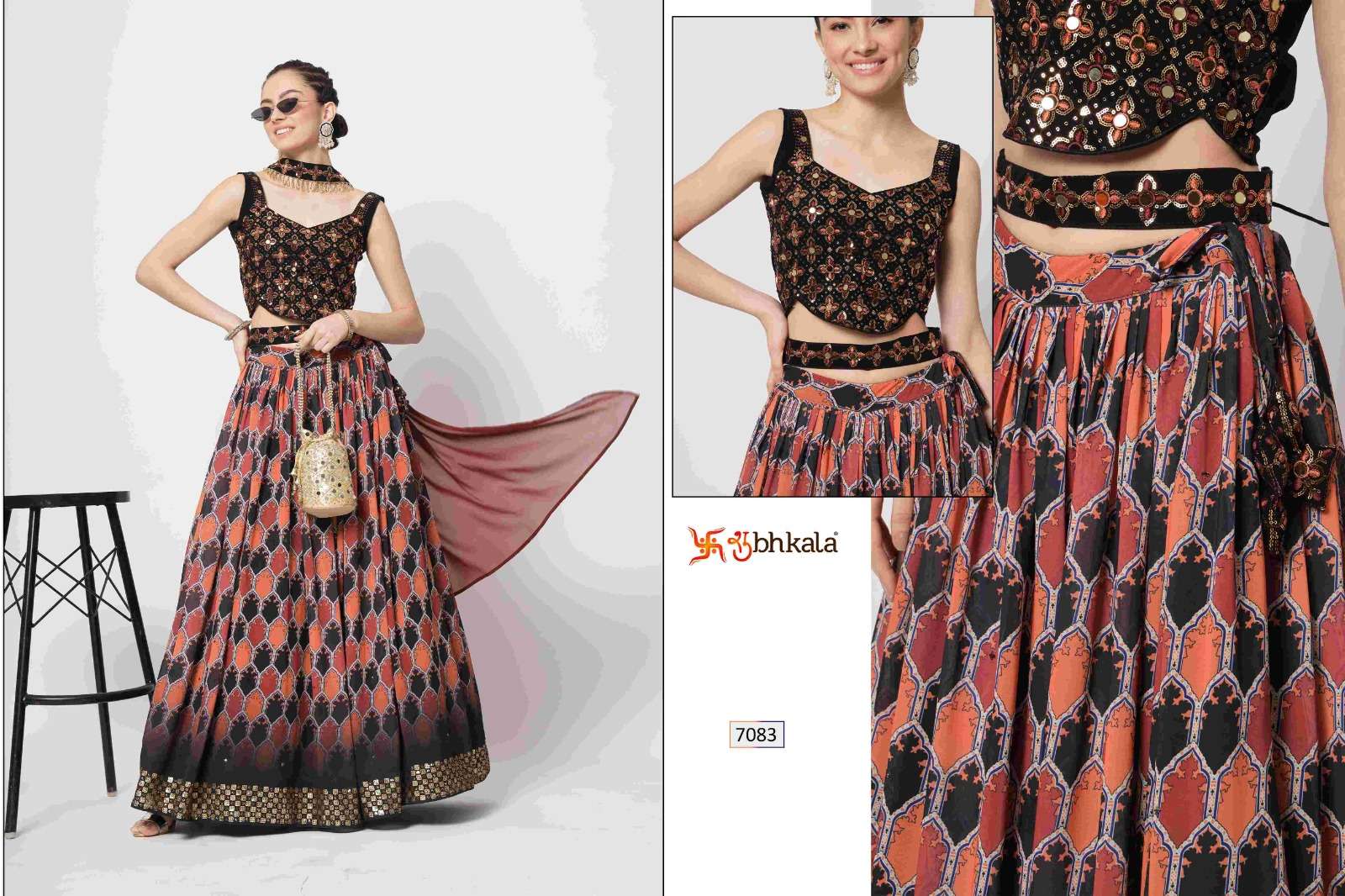 SHUBHKALA 7083 Exclusive Embroidered Semi Stitched Lehenga Choli Wholesale catalog