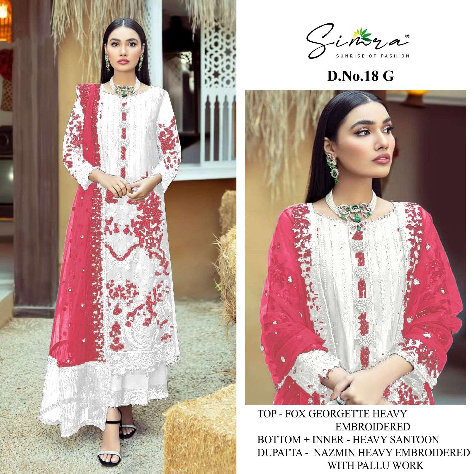 Simra S 18 E To H Georgette Pakistani Salwar Kameez Collection Wholesale catalog 