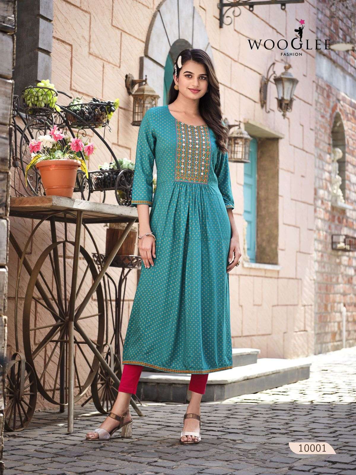 WOOGLEE RangRoop Naira Cut Rayon Kurti Wholesale catalog