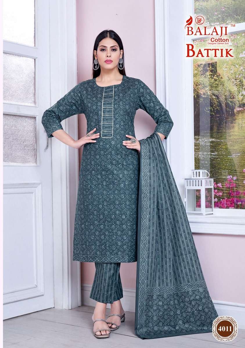 Balaji Battik Art Work Vol-4 Kurti Pant Dupatta -Wholesale Catalog