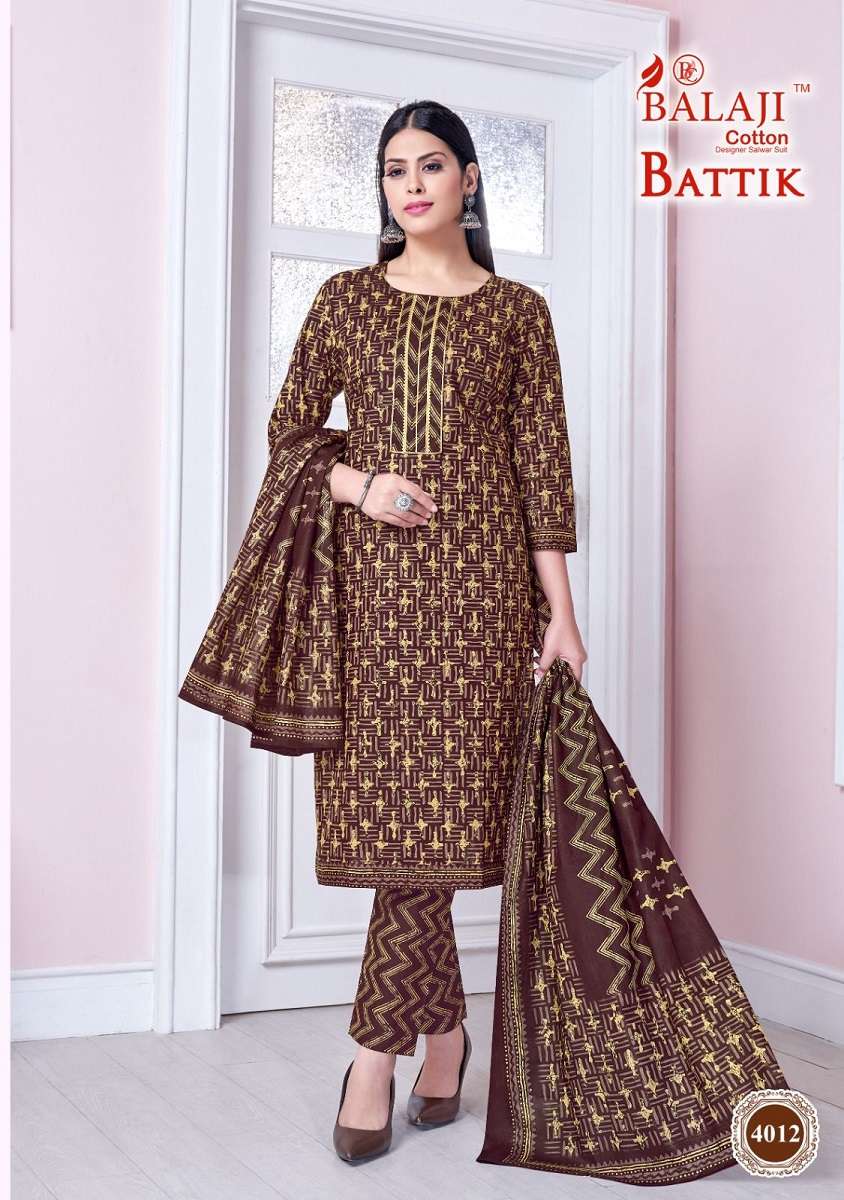 Balaji Battik Art Work Vol-4 Kurti Pant Dupatta -Wholesale Catalog