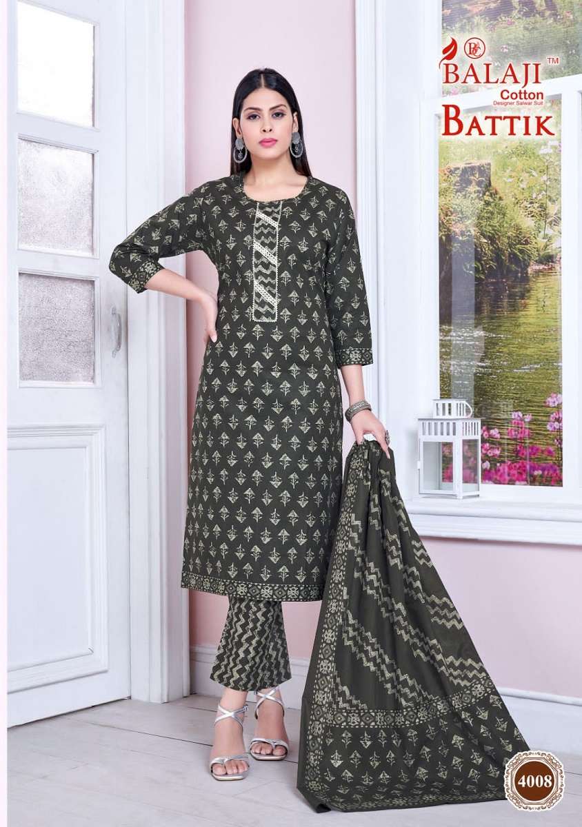 Balaji Battik Art Work Vol-4 Kurti Pant Dupatta -Wholesale Catalog