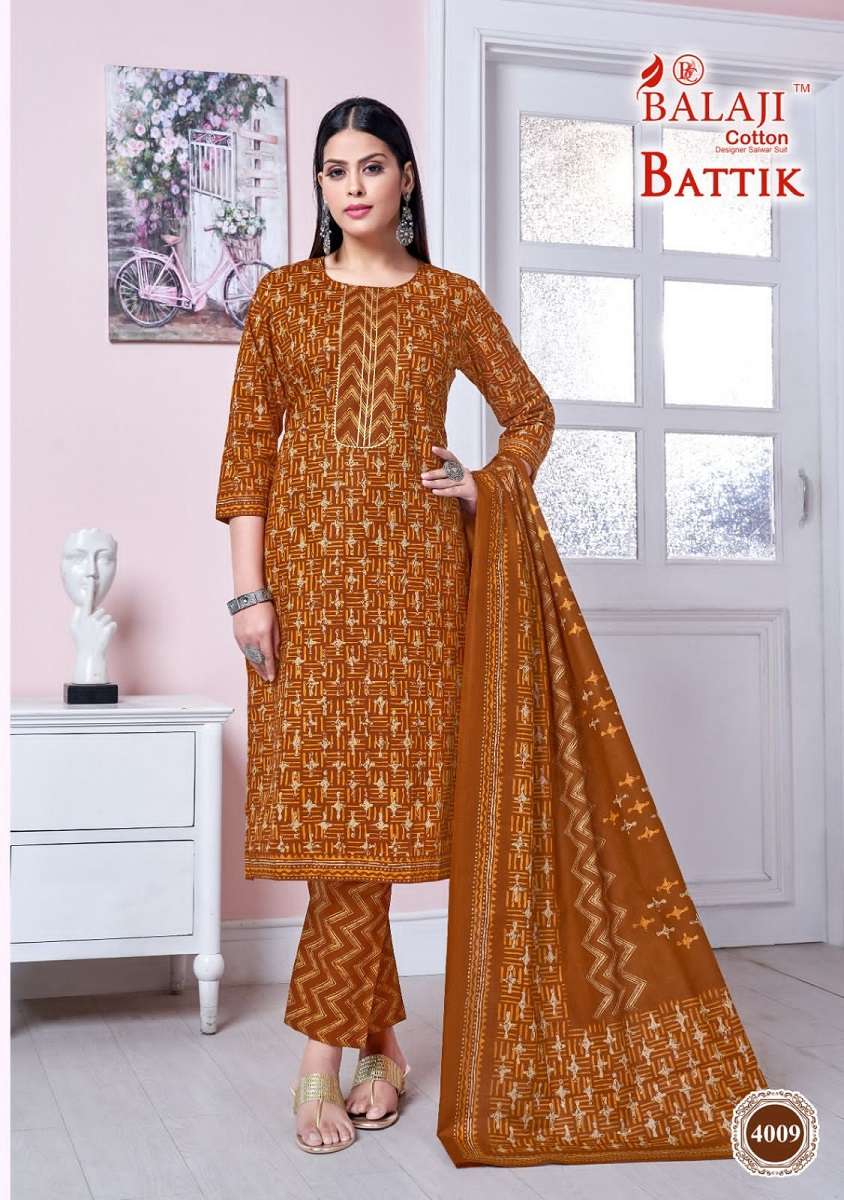 Balaji Battik Art Work Vol-4 Kurti Pant Dupatta -Wholesale Catalog
