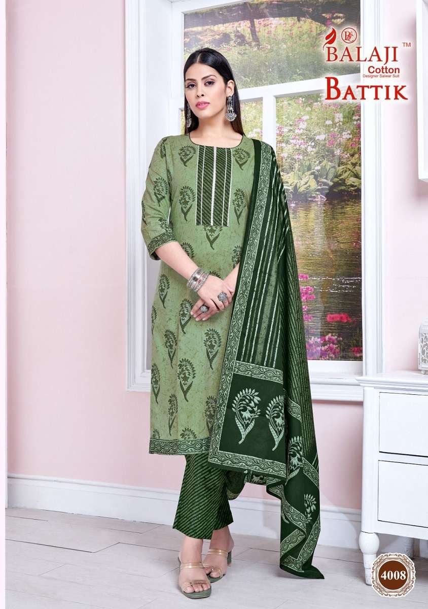 Balaji Battik Art Work Vol-4 Kurti Pant Dupatta -Wholesale Catalog