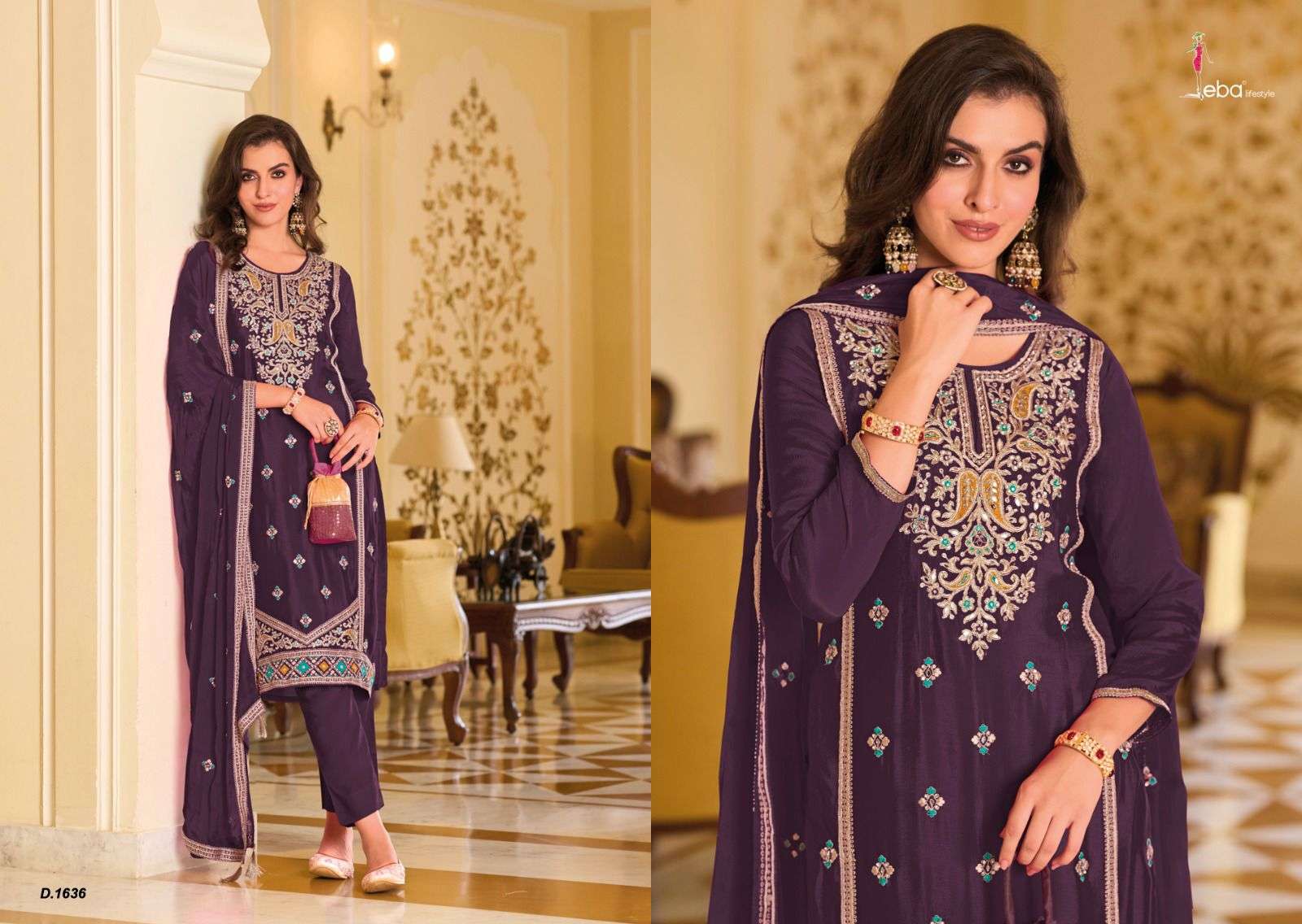 Eba Jiana Premium Silk Designer Salwar Kameez Wholesale catalog