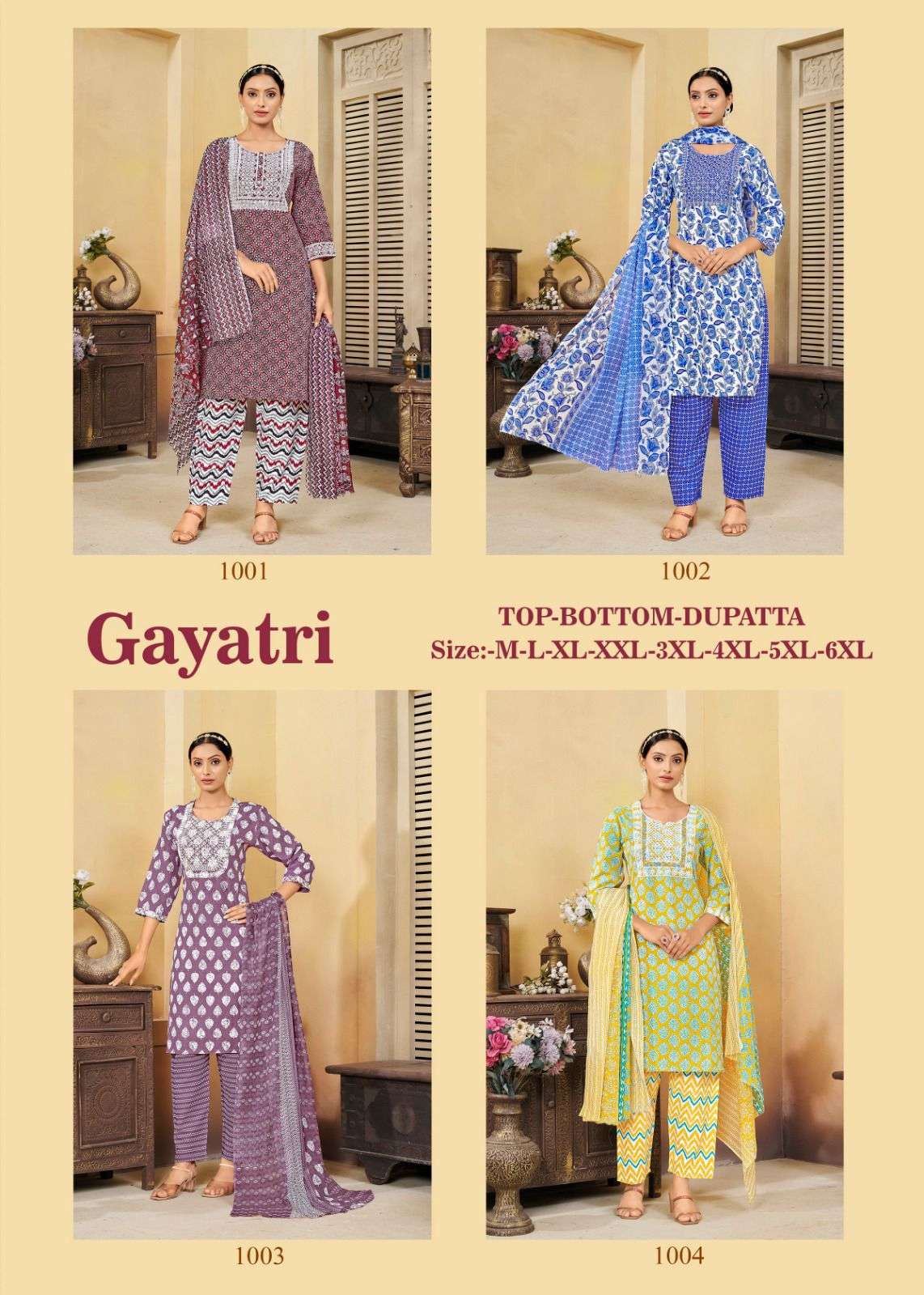 Gayatri TOP BOTTOM DUPATTA Kurti Wholesale catalog