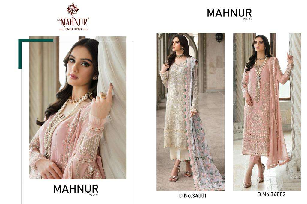 Mahnur Vol 34 Georgette Pakistani Salwar Kameez Wholesale catalog