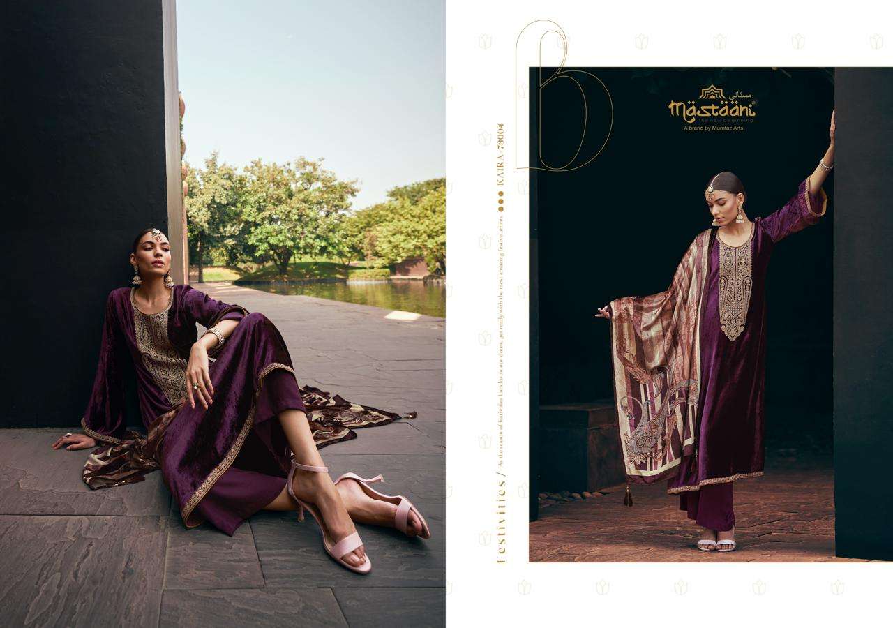 Mumtaz Mastaani Kaira Embroidery Velvet Salwar Kameez Wholesale catalog