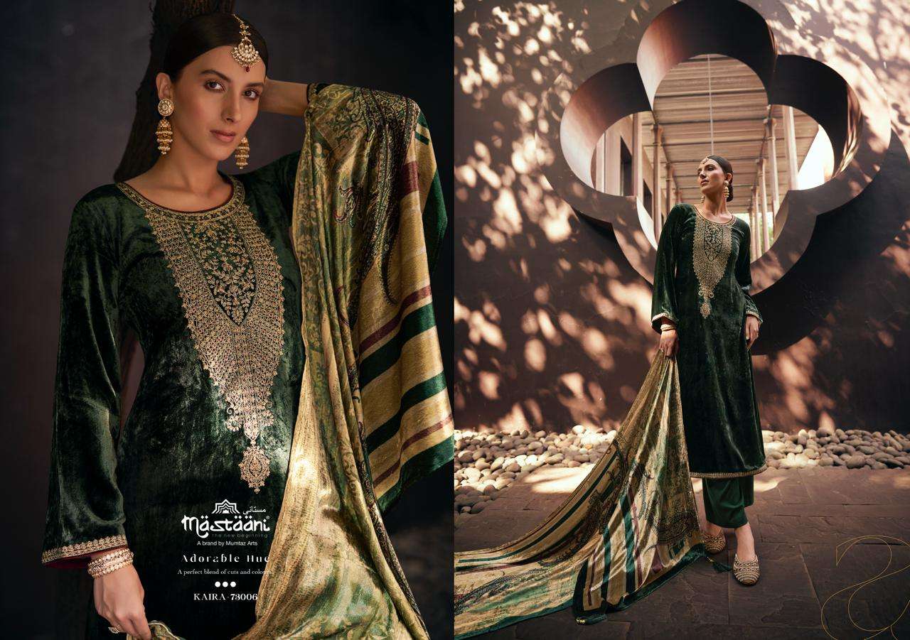 Mumtaz Mastaani Kaira Embroidery Velvet Salwar Kameez Wholesale catalog