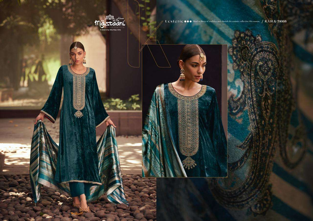 Mumtaz Mastaani Kaira Embroidery Velvet Salwar Kameez Wholesale catalog