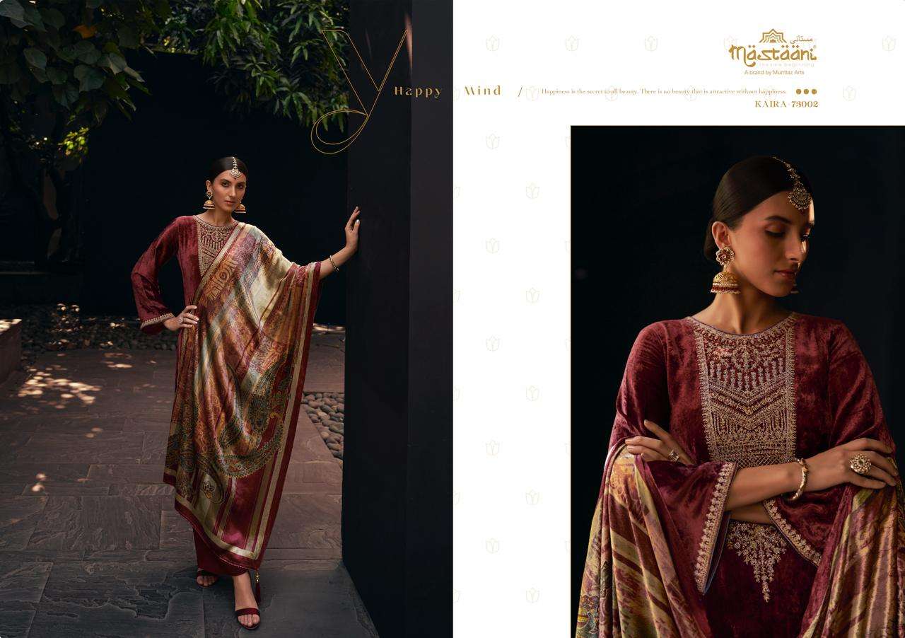 Mumtaz Mastaani Kaira Embroidery Velvet Salwar Kameez Wholesale catalog