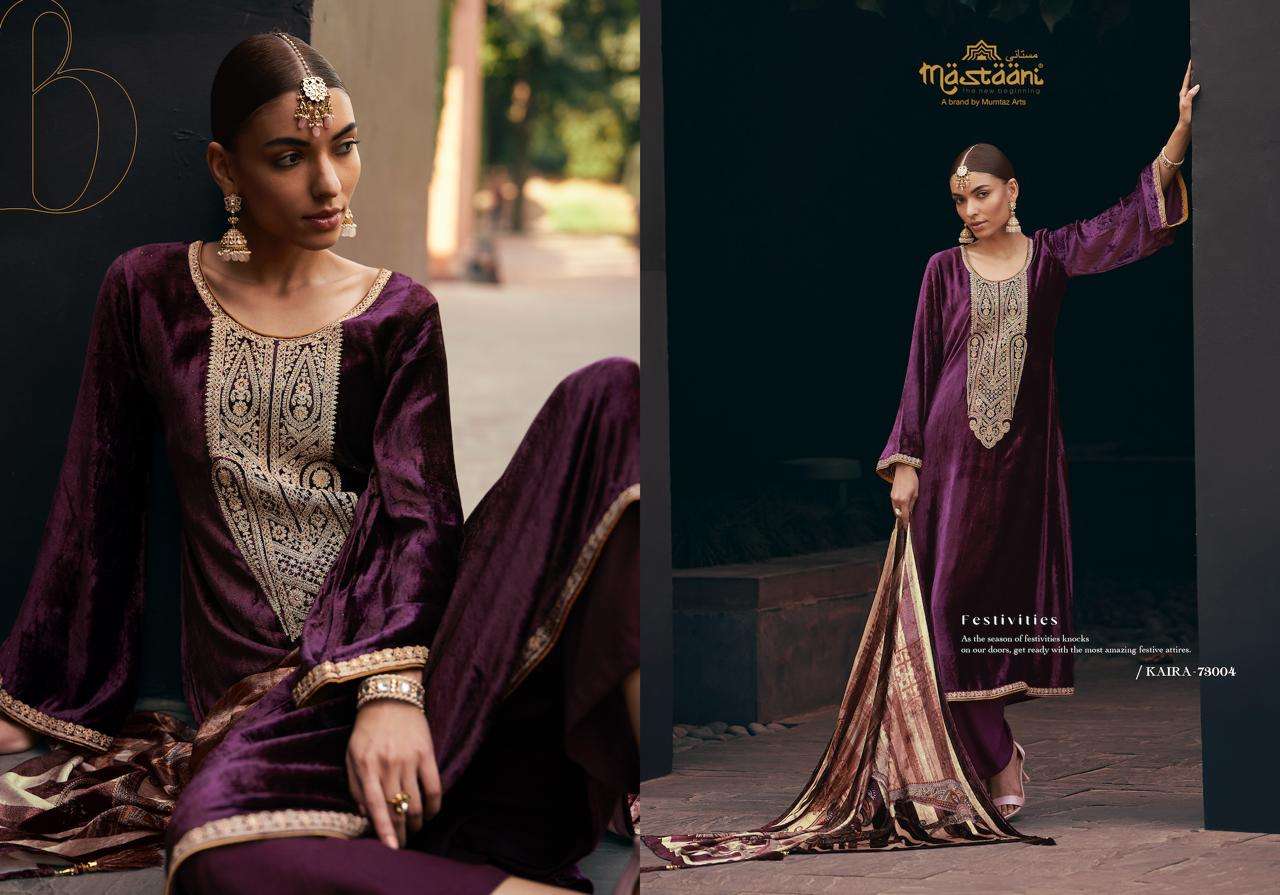 Mumtaz Mastaani Kaira Embroidery Velvet Salwar Kameez Wholesale catalog