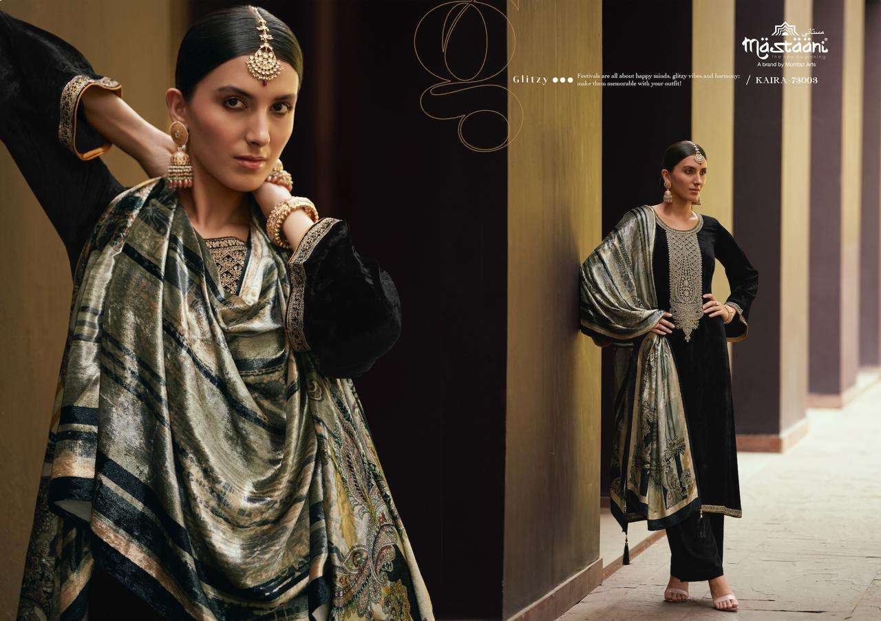 Mumtaz Mastaani Kaira Embroidery Velvet Salwar Kameez Wholesale catalog