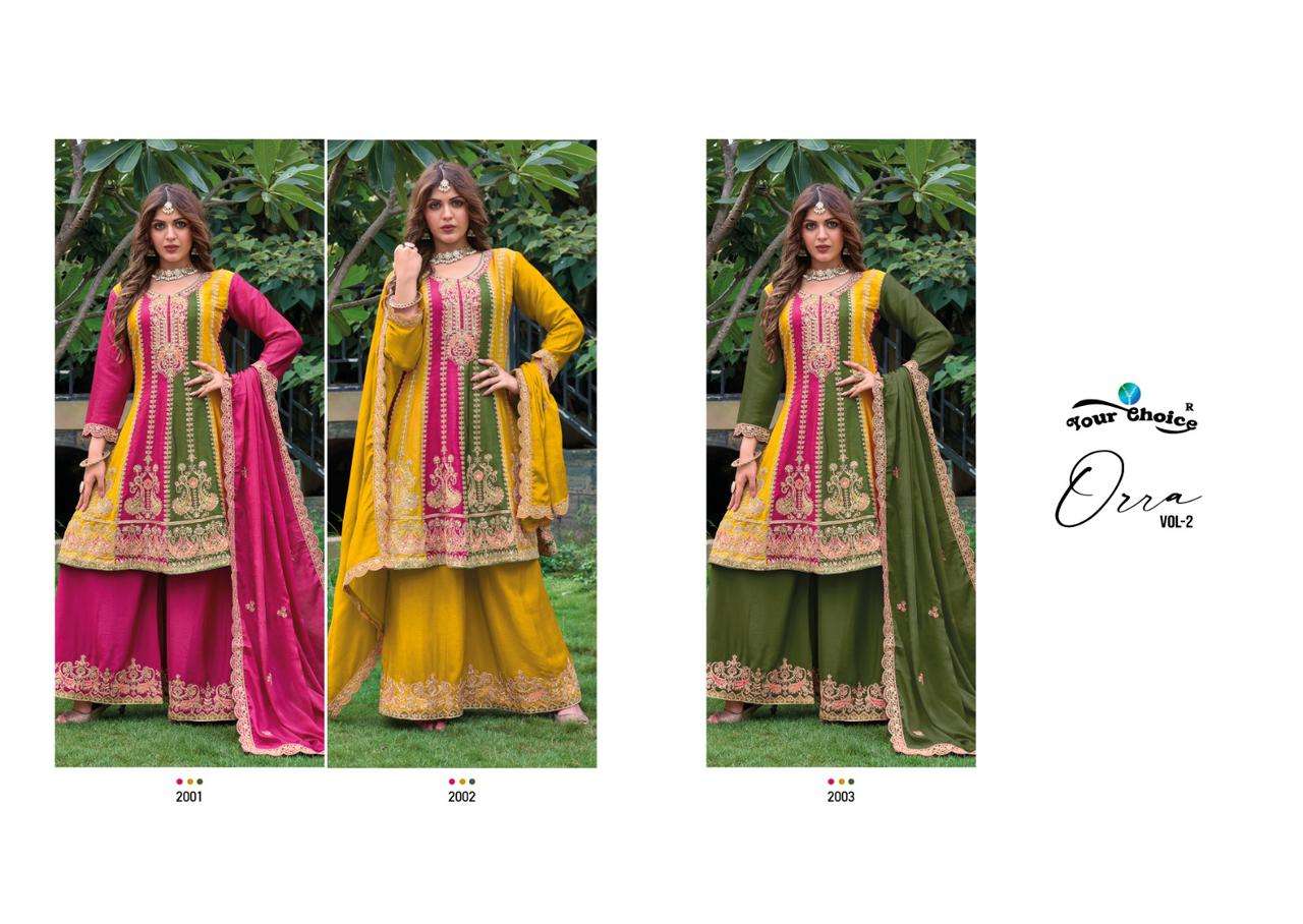 ORRA-2 Heavy Chinon  Salwar Kameez Wholesale catalog