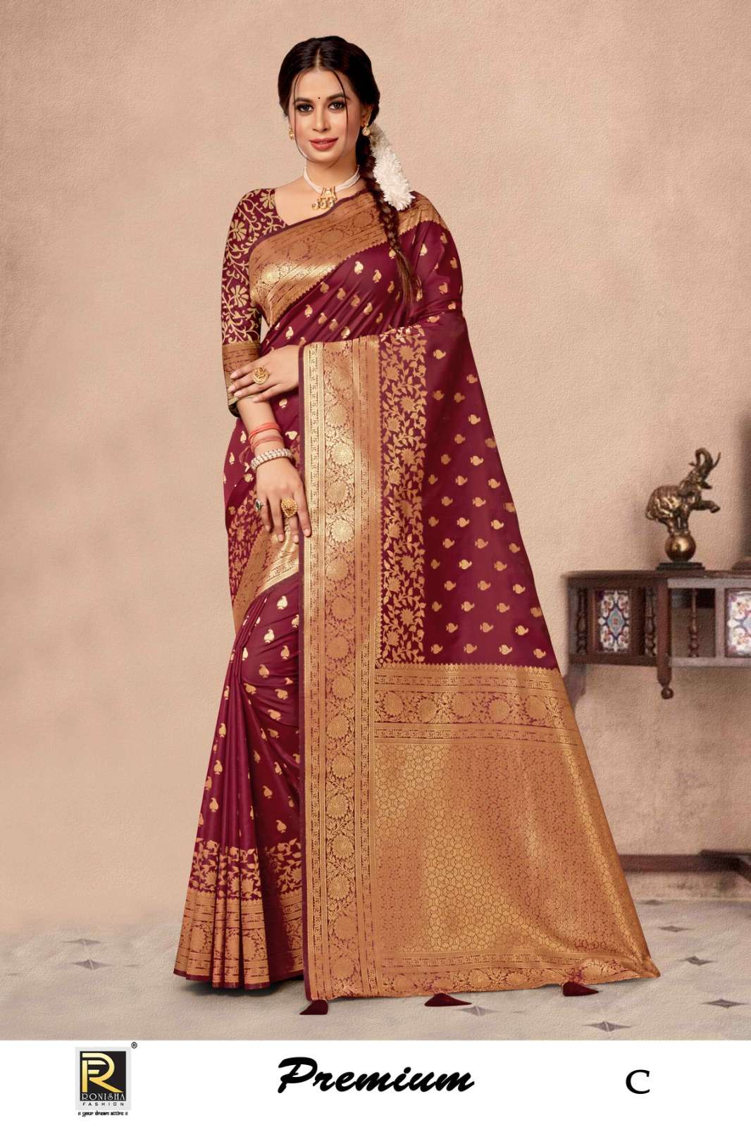Ronisha Premium Designer Banarasi Silk Saree Wholesale catalog