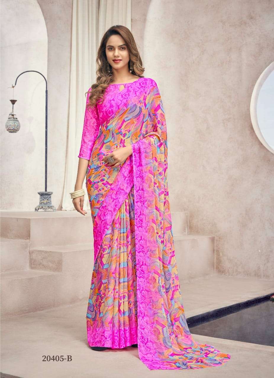 Ruchi Star Chiffon 88 Casual Wear Saree Wholesale catalog
