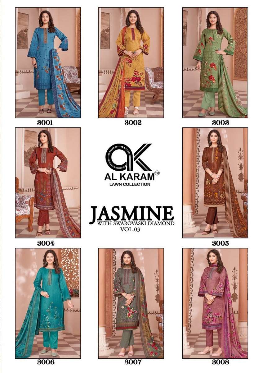 Al Karam Jasmine Vol-3 -Dress Material -Wholesale Catalog