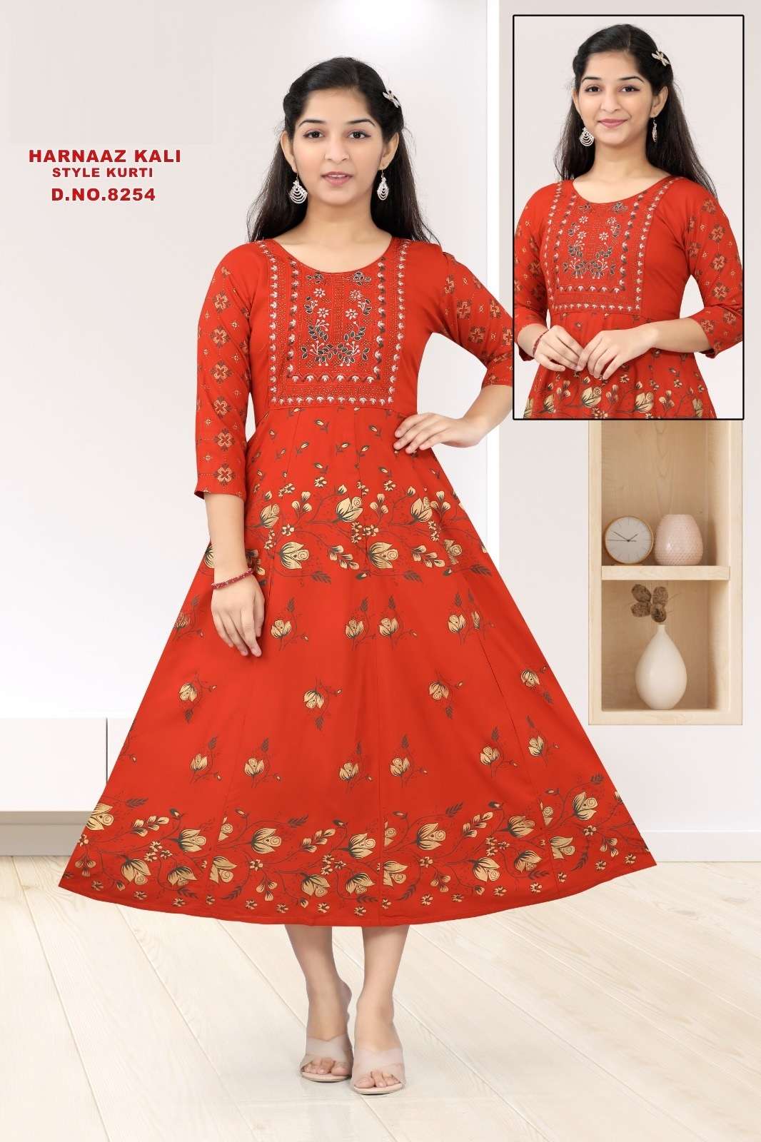 Harnaaz Kali 8254 Rayon Kali Kurti Wholesale catalog