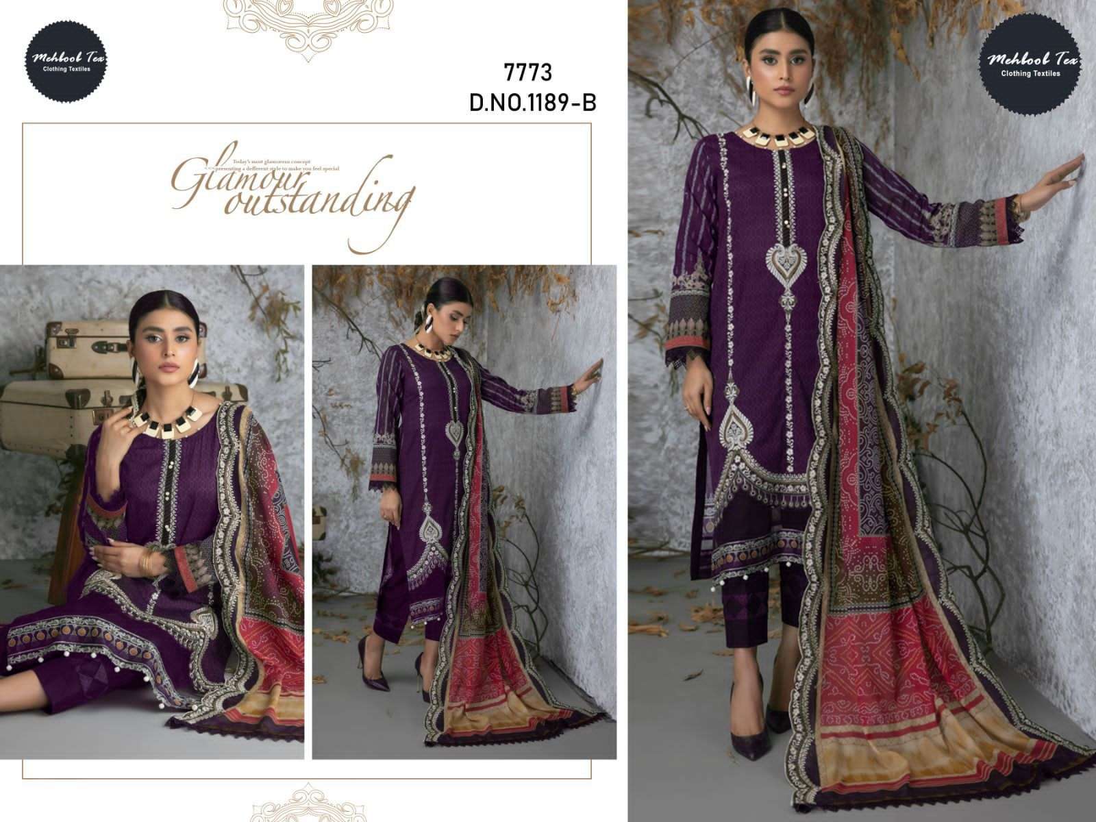 Mehbbob Tex 1189 A And B Pakistani Suits Karachi Wholesale catalog