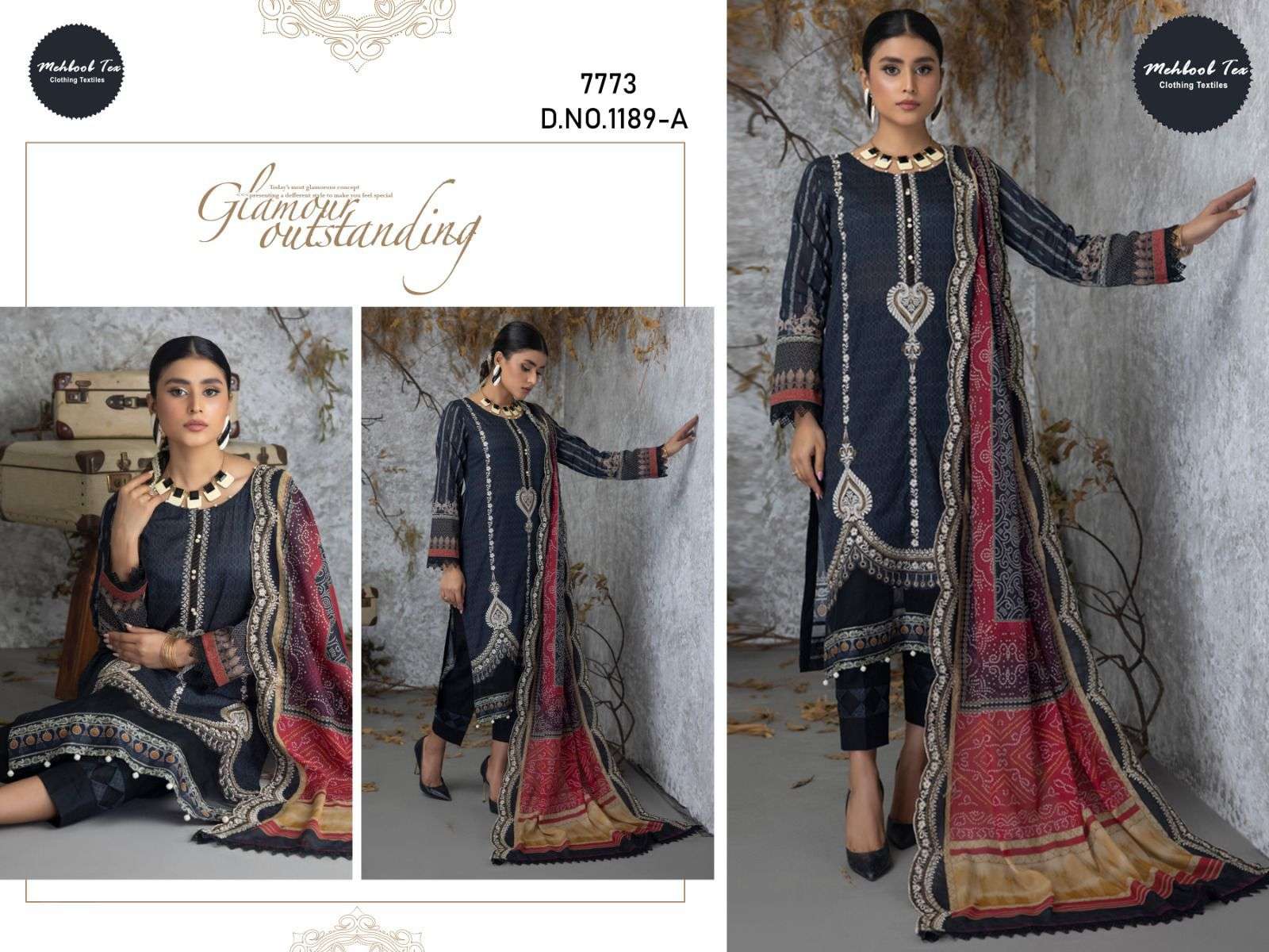 Mehbbob Tex 1189 A And B Pakistani Suits Karachi Wholesale catalog