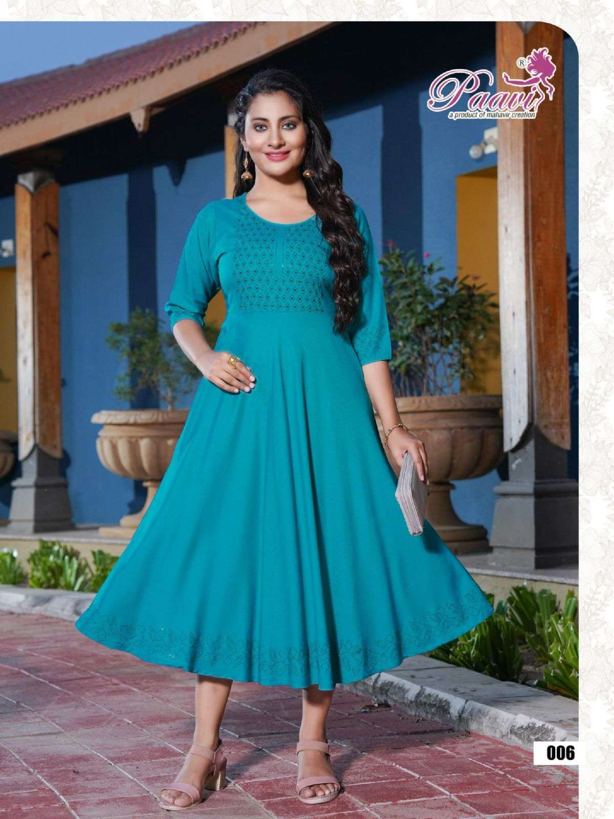Paavi Kajal Plain Rayon Kurti Wholesale catalog