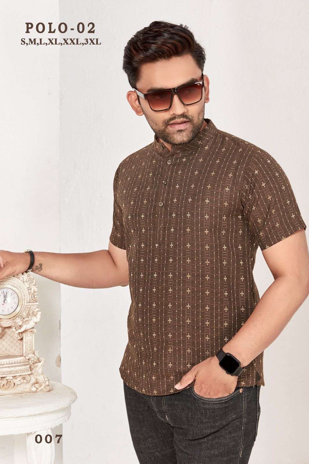 POLO-2 RAYON COTTON HANDLOOM FABRIC Mens Kurta Wholesale catalog
