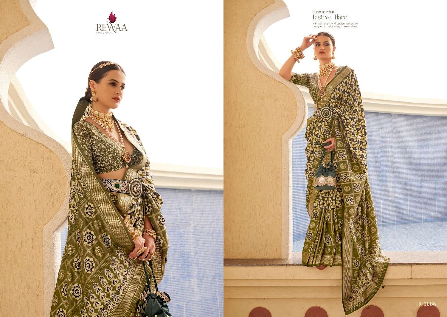 Rewaa Aaranya Silk Blend Designer Saree Wholesale catalog