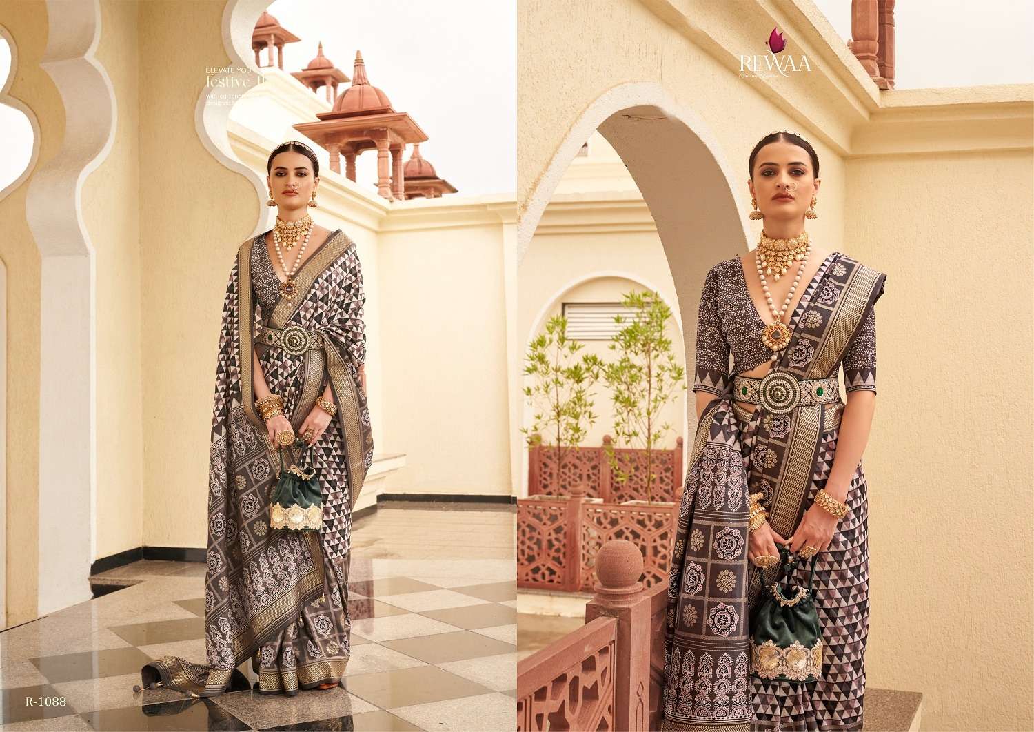 Rewaa Aaranya Silk Blend Designer Saree Wholesale catalog
