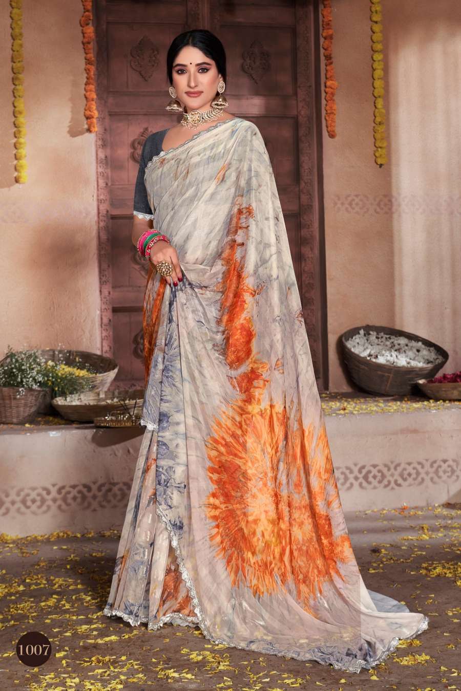 Saroj Kaanchi Designer Simmer Saree Wholesale catalog