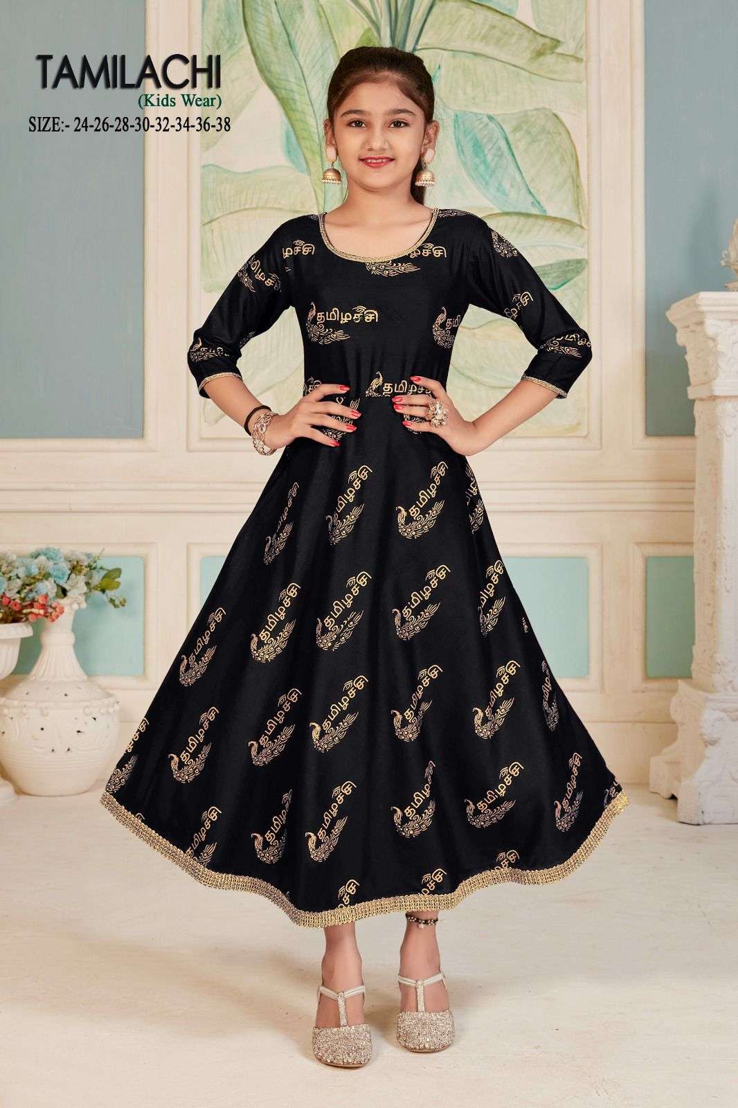 TAMILACHI KIDS WEAR RAYON GOLD PRINT Kurti Wholesale catalog