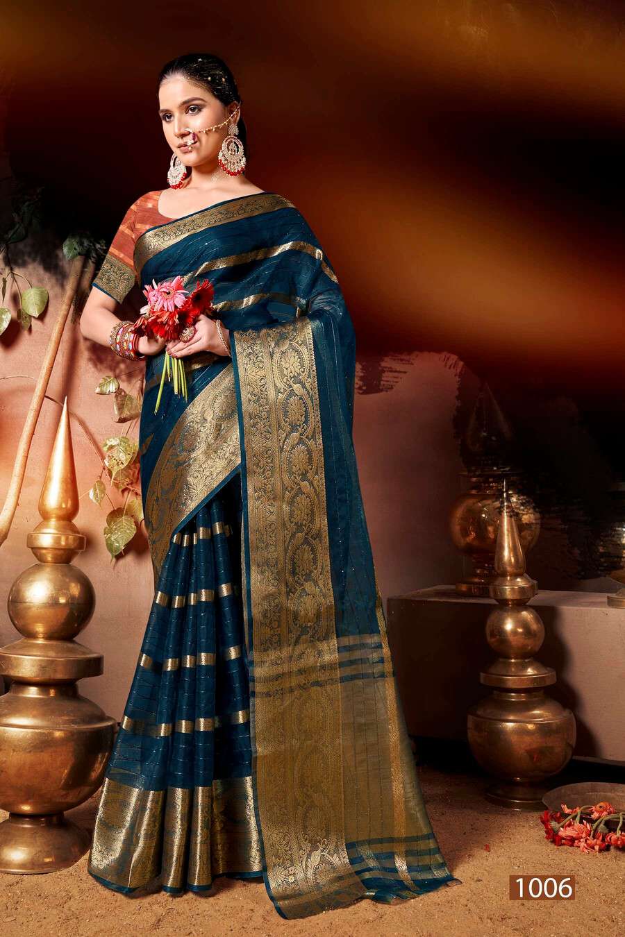  Saroj Nimarrana Vol - 2 Organza silk saree   Saree Wholesale catalog  