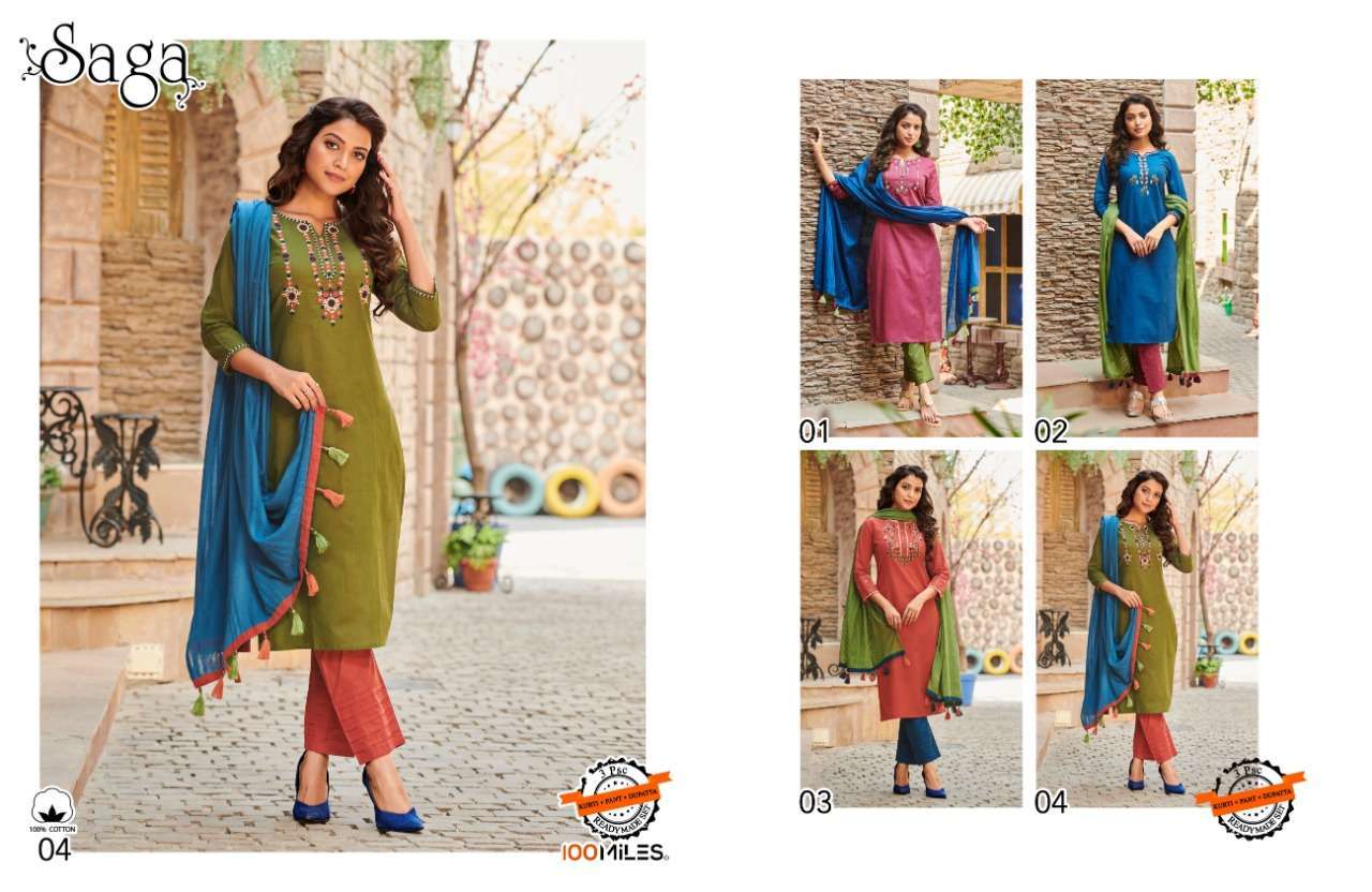 100 MILES SAGA Kurti Wholesale catalog