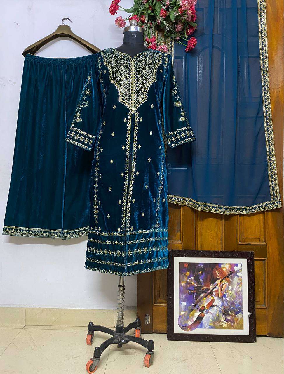 1151 Colors Heavy Velvet Sequence Embroidery Salwar Suits Wholesale catalog
