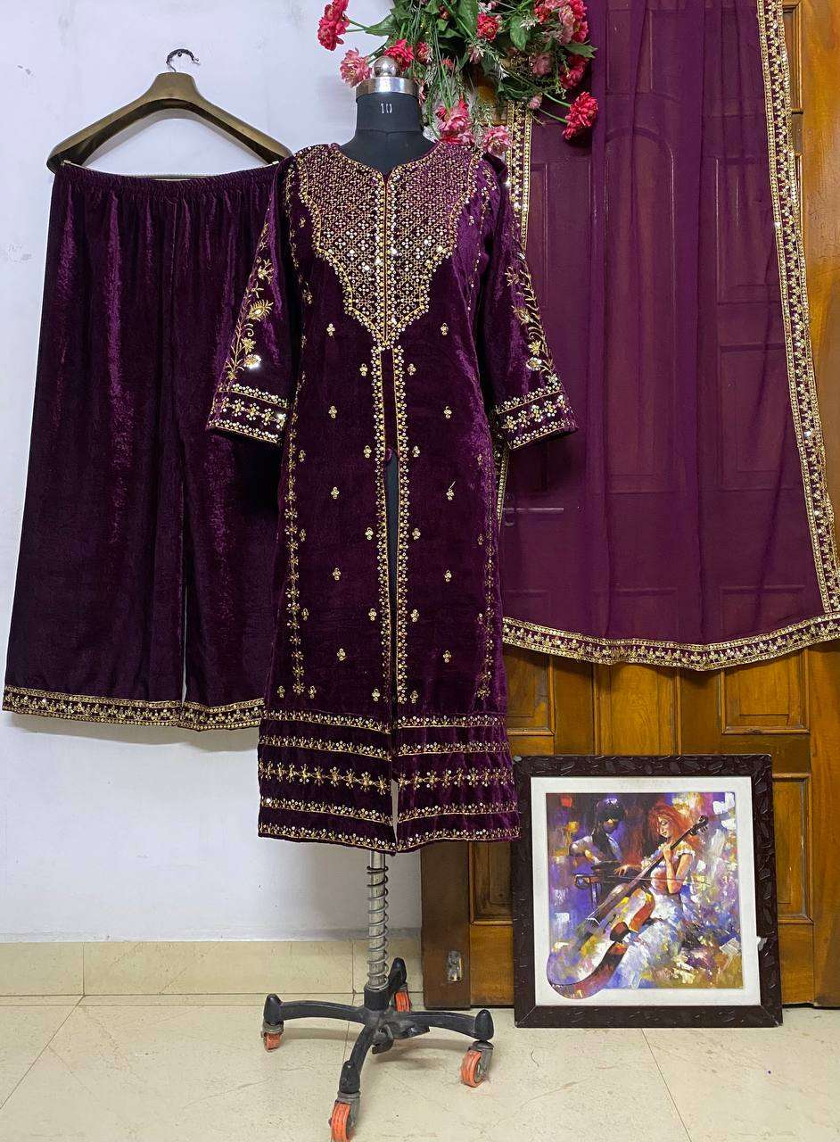 1151 Colors Heavy Velvet Sequence Embroidery Salwar Suits Wholesale catalog