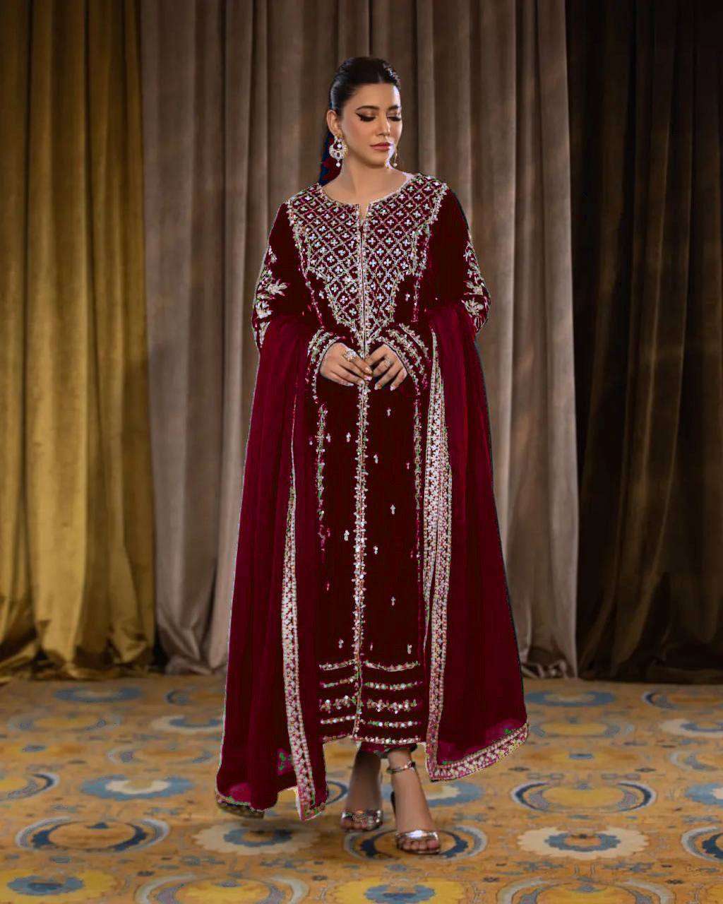1151 Colors Heavy Velvet Sequence Embroidery Salwar Suits Wholesale catalog