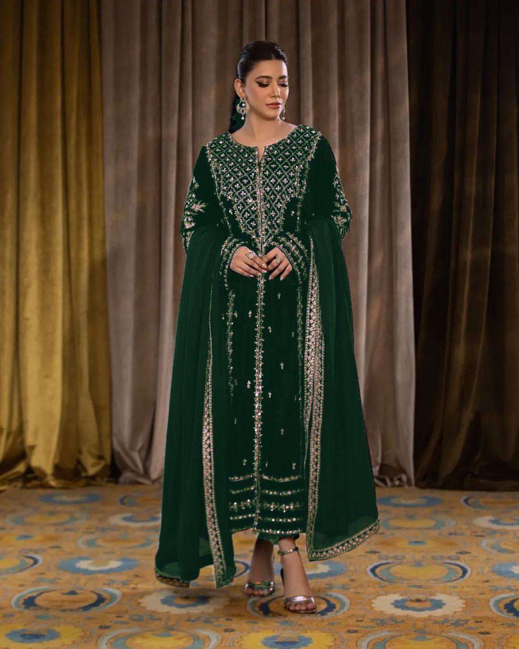 1151 Colors Heavy Velvet Sequence Embroidery Salwar Suits Wholesale catalog