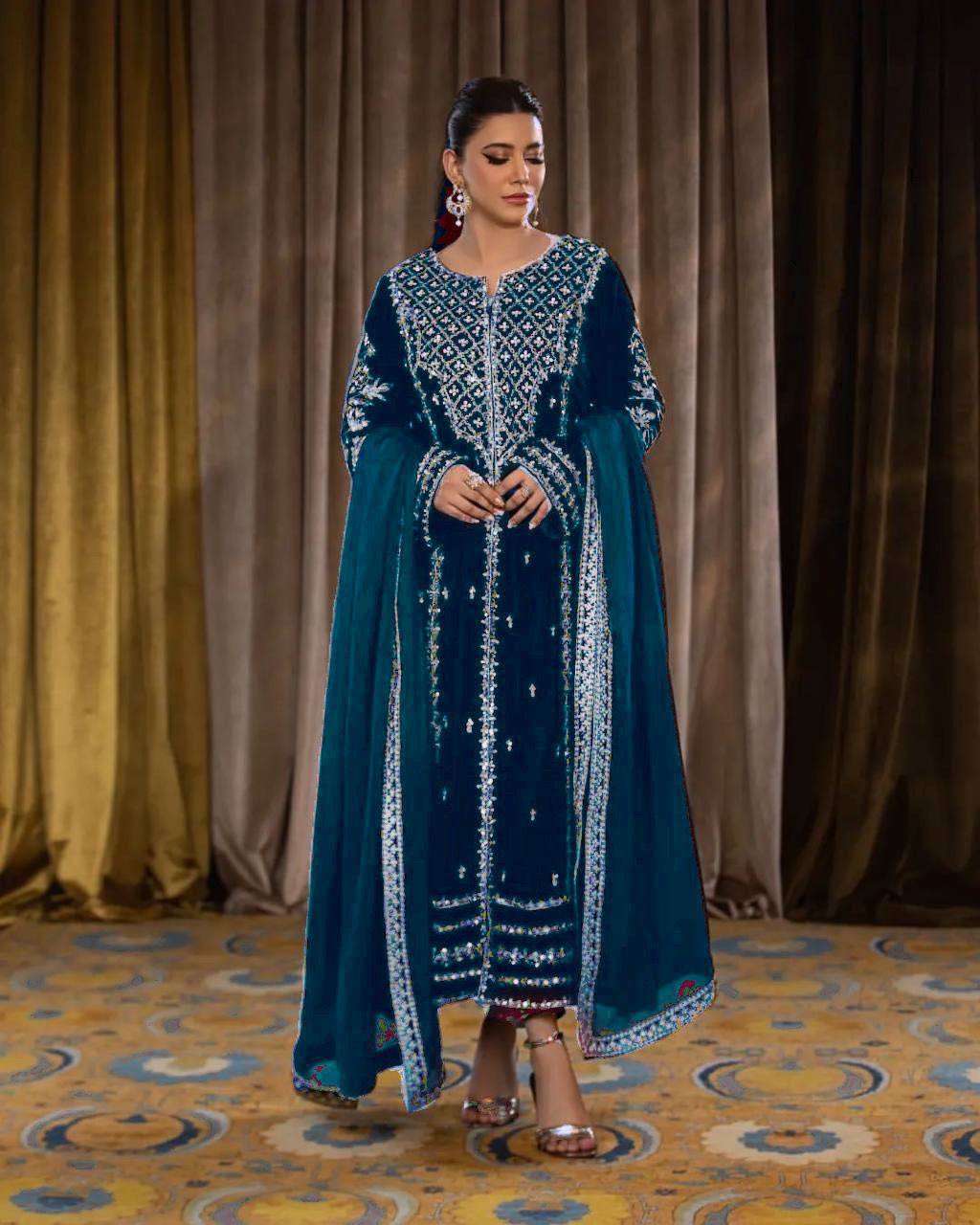 1151 Colors Heavy Velvet Sequence Embroidery Salwar Suits Wholesale catalog